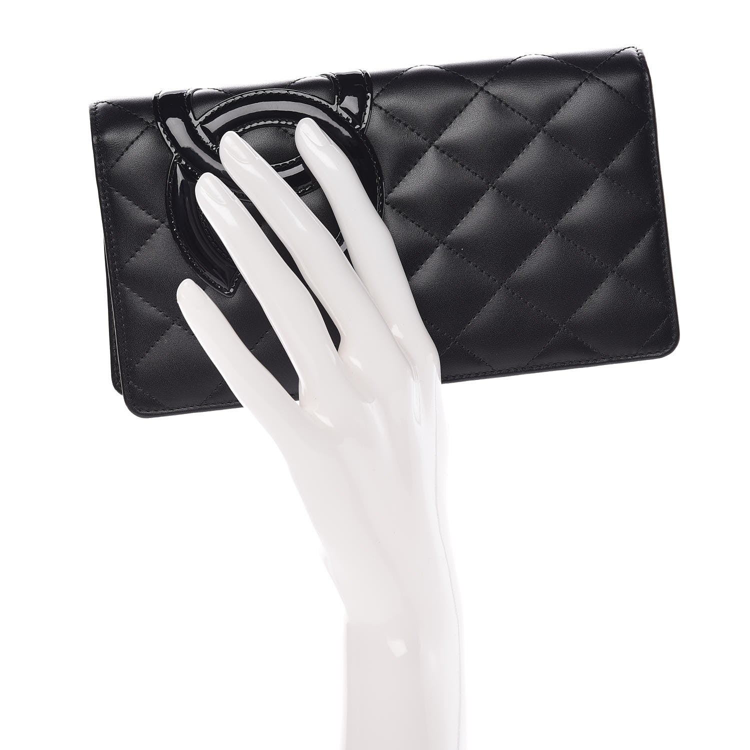 Chanel Calfskin Quilted Cambon Yen Wallet Black 2 of 9