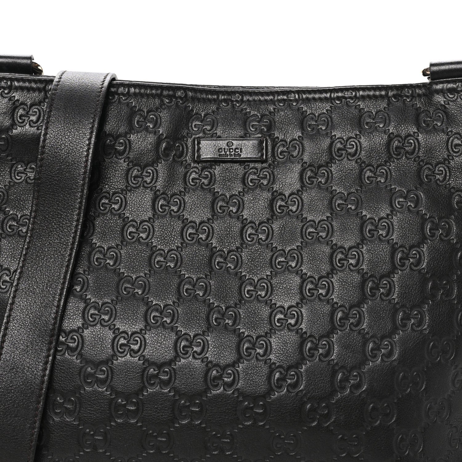 Gucci Guccissima Medium Flat Messenger Bag Black 8 of 10