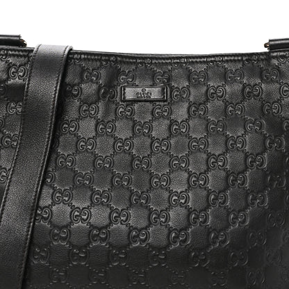 Gucci Guccissima Medium Flat Messenger Bag Black 8 of 10