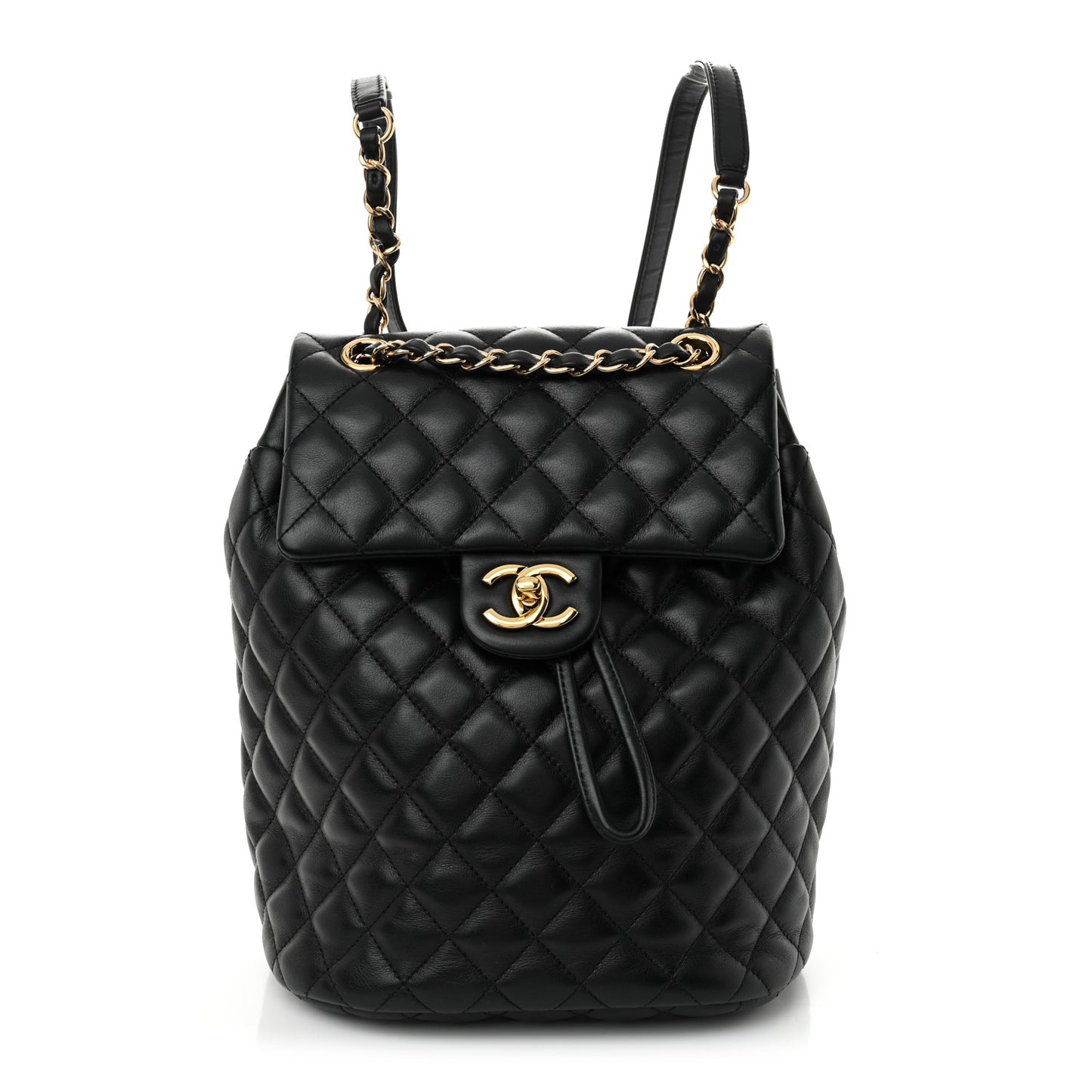 Calfskin Quilted Small Urban Spirit Backpack Black