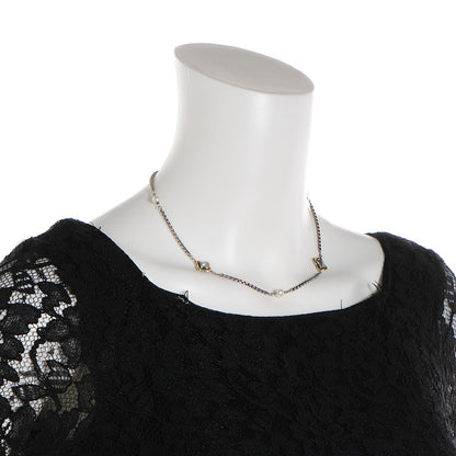 David Yurman Sterling Silver 18K Yellow Gold Quatrefoil Pearl 14mm Station Necklace 2 of 5