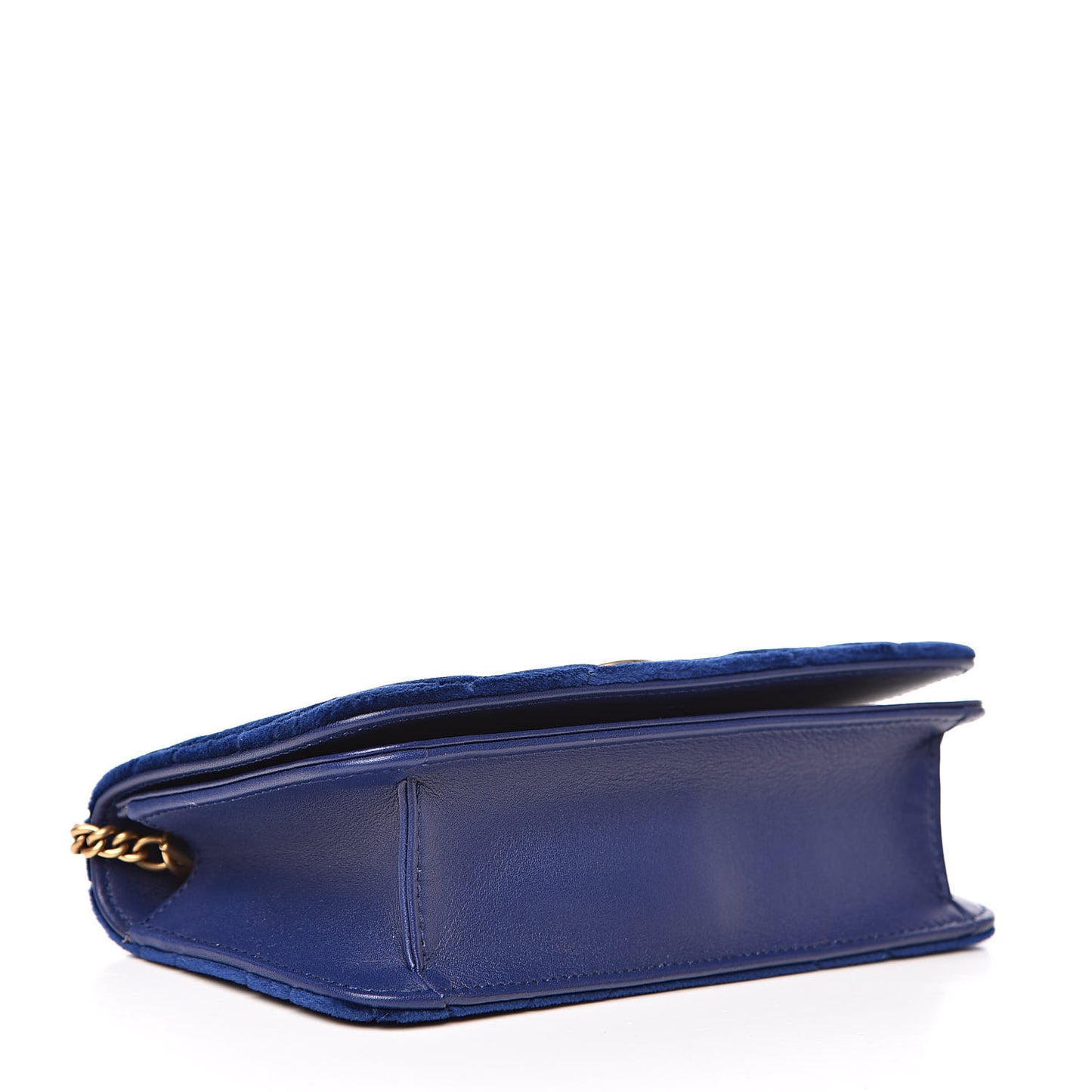 Velvet Matelasse GG Marmont Mini Bag Cobalt Blue