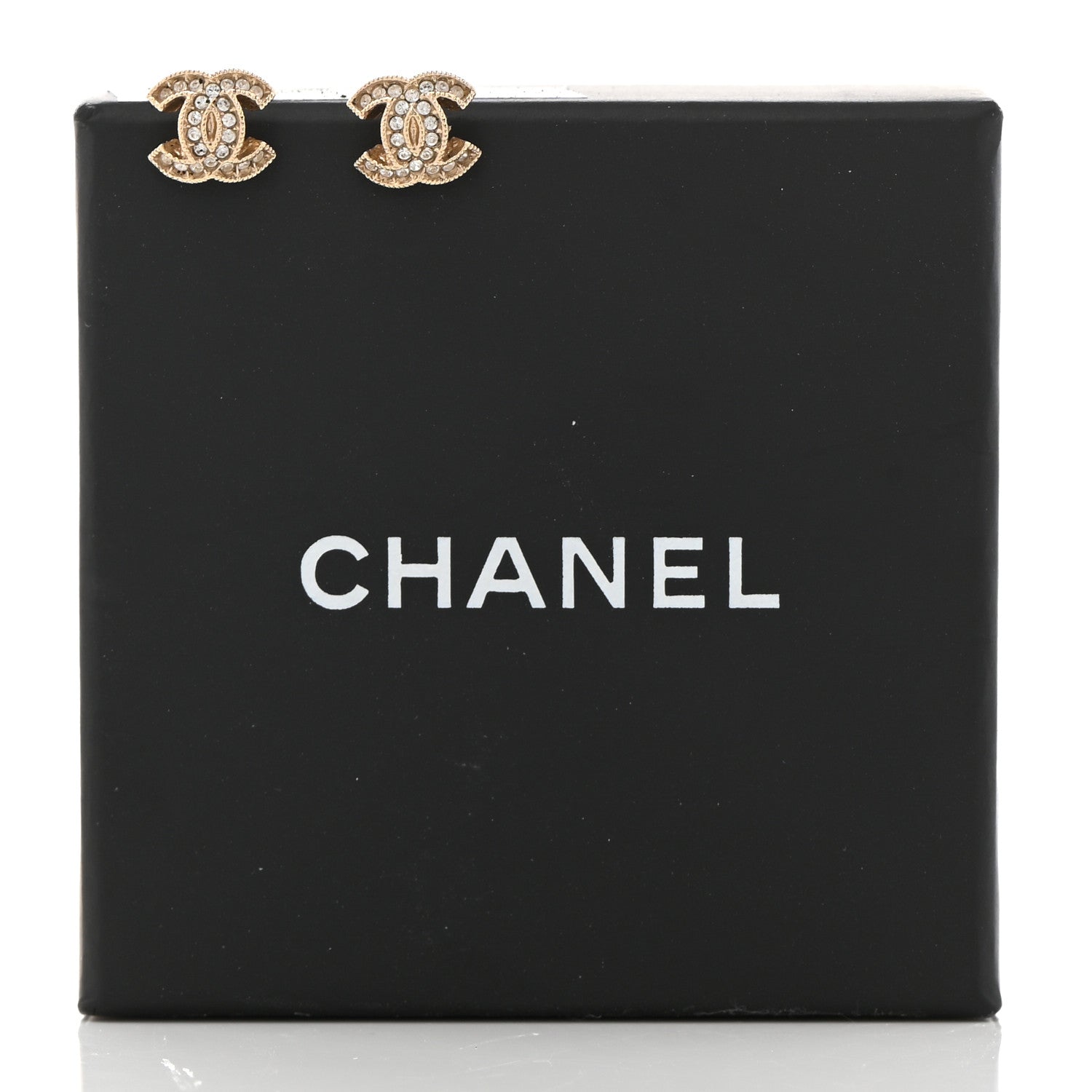 Chanel Crystal CC Earrings Gold 2 of 6