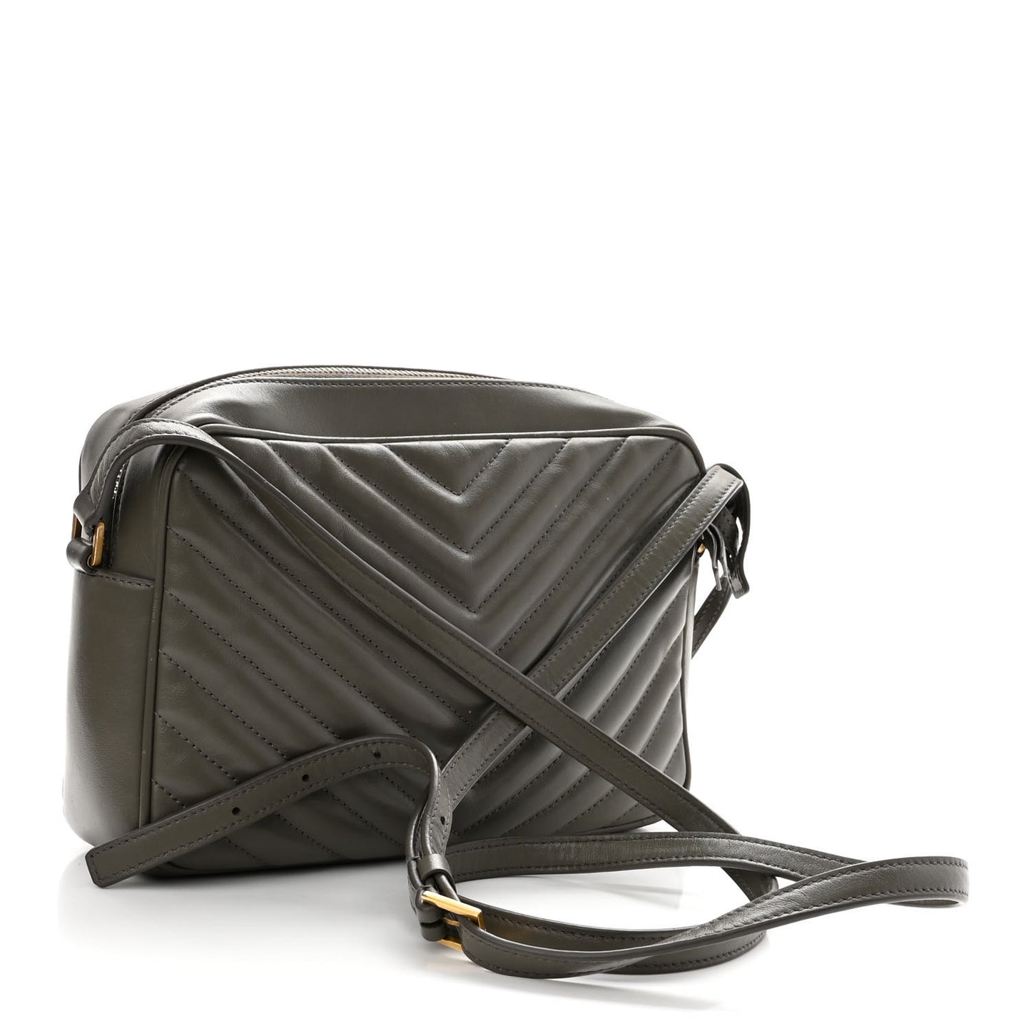 Calfskin Matelasse Monogram Lou Camera Bag Military Olive