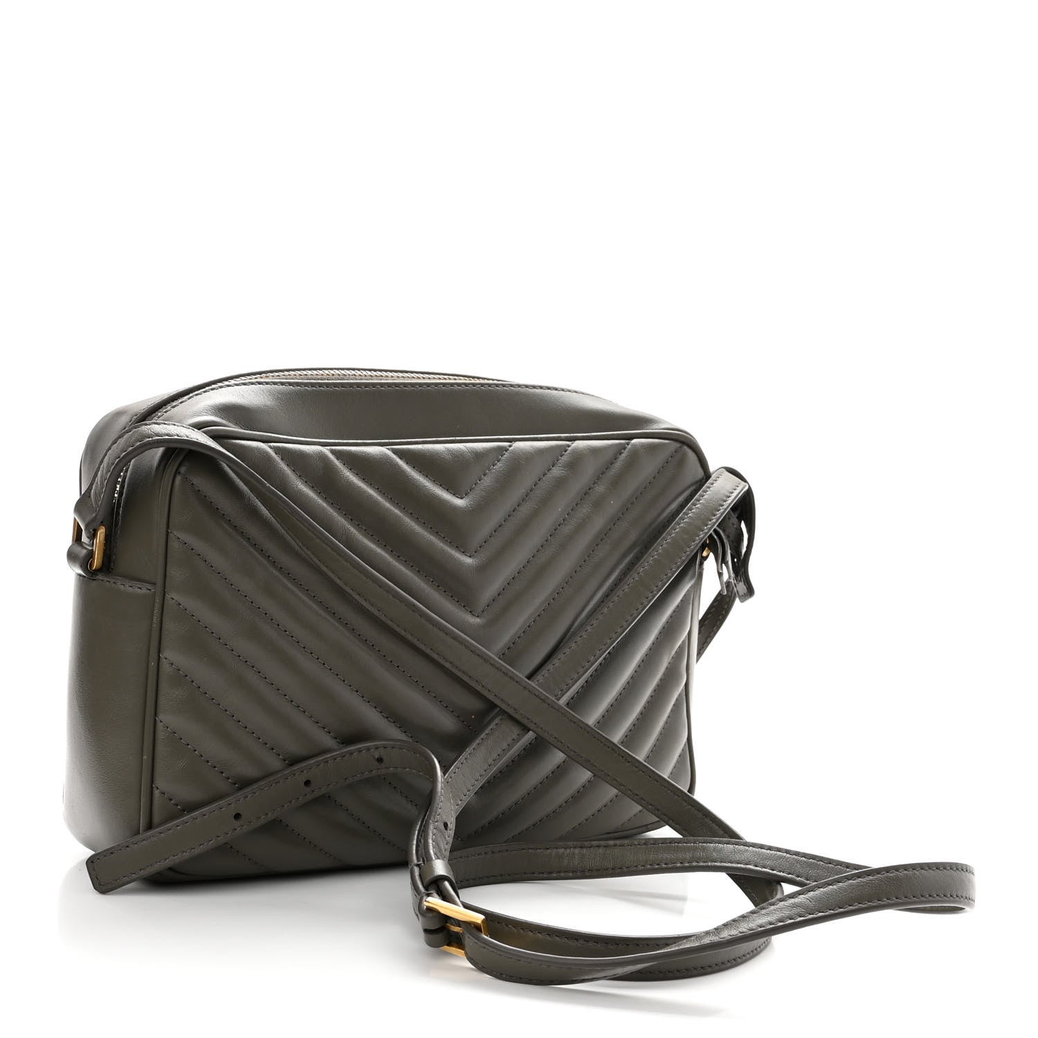Saint Laurent Calfskin Matelasse Monogram Lou Camera Bag Military Olive 2 of 9