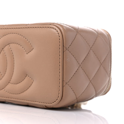 Chanel Lambskin Quilted Small Pillow Crush Vanity Case With Chain Beige 9 of 9