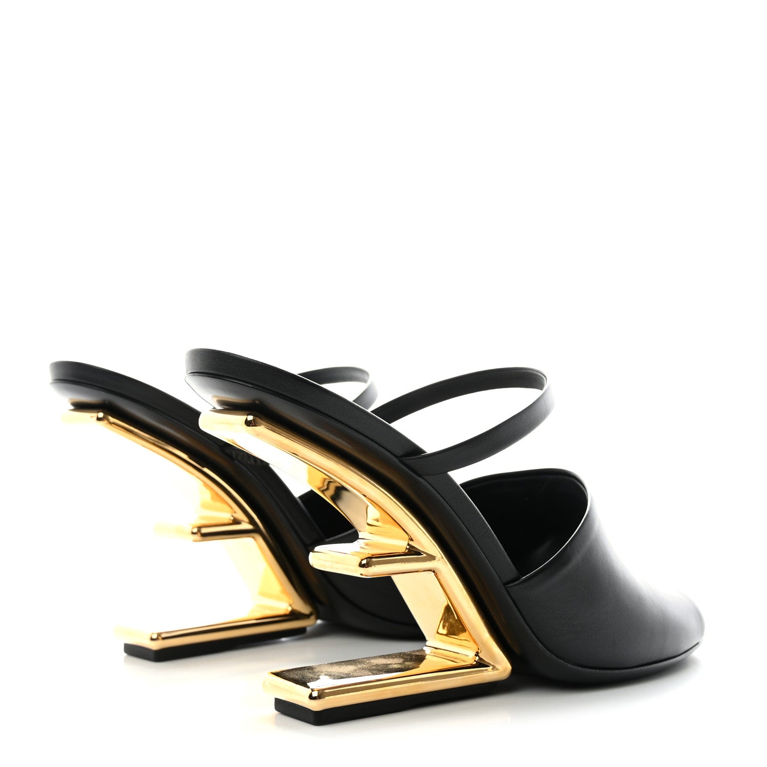 Fendi Calfskin Fendi First 95mm Slide Sandals 38.5 Black 4 of 12