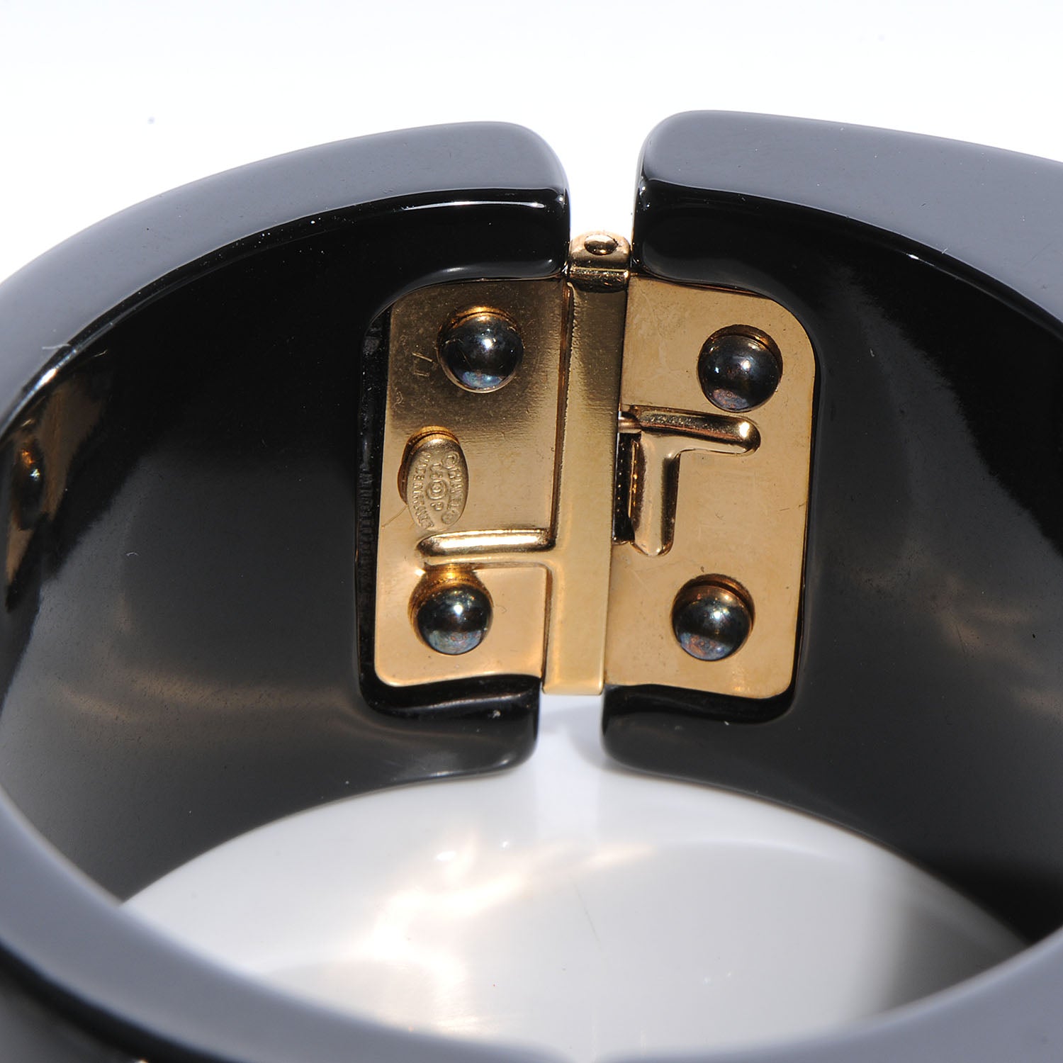 Chanel Resin Confetti CC Cuff Black 5 of 5