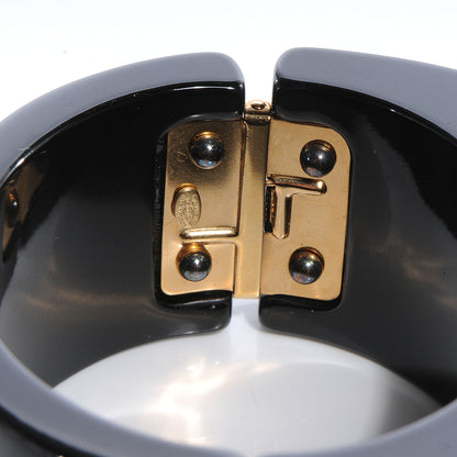 Chanel Resin Confetti CC Cuff Black 5 of 5