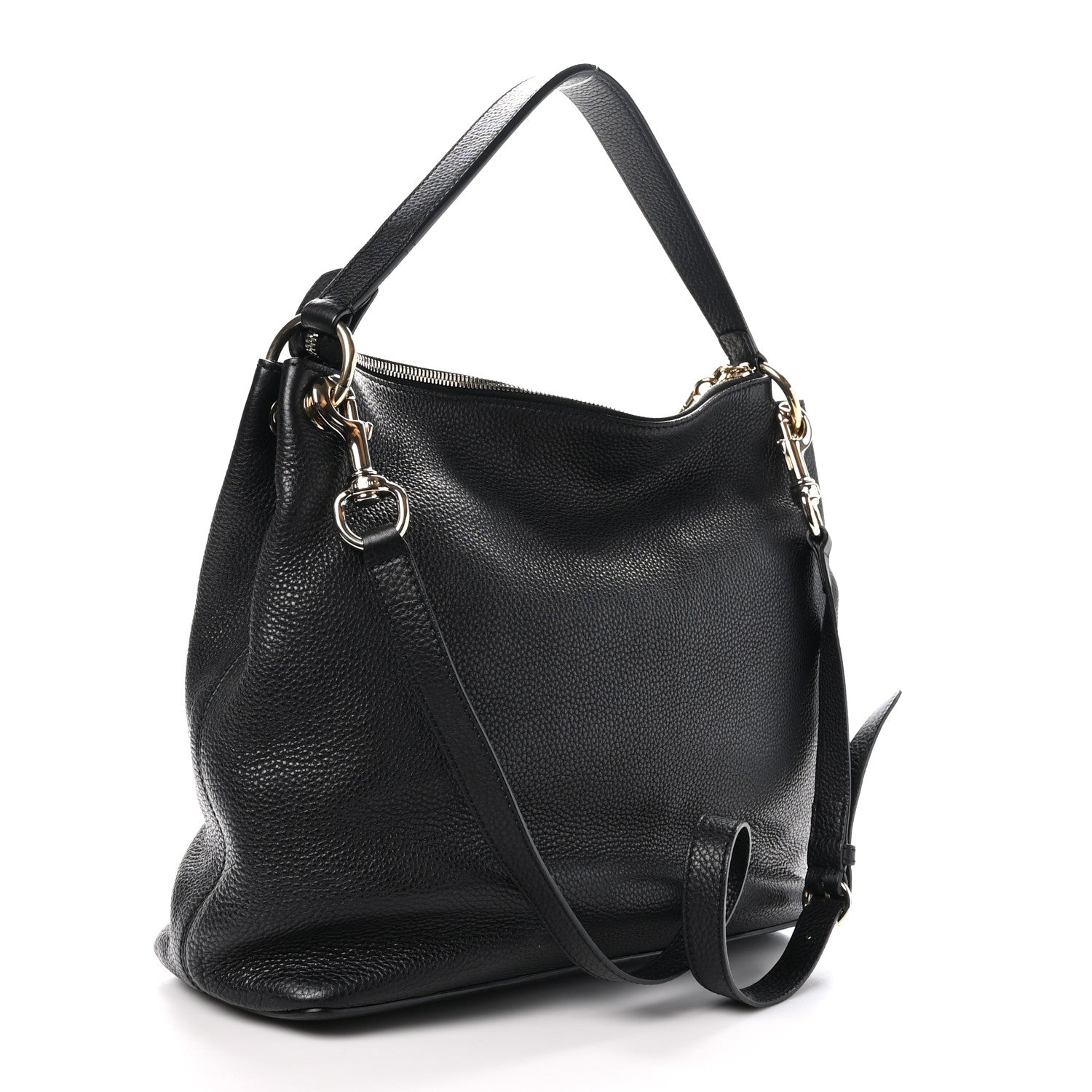 Gucci Pebbled Calfskin Large Soho Hobo Black 3 of 12