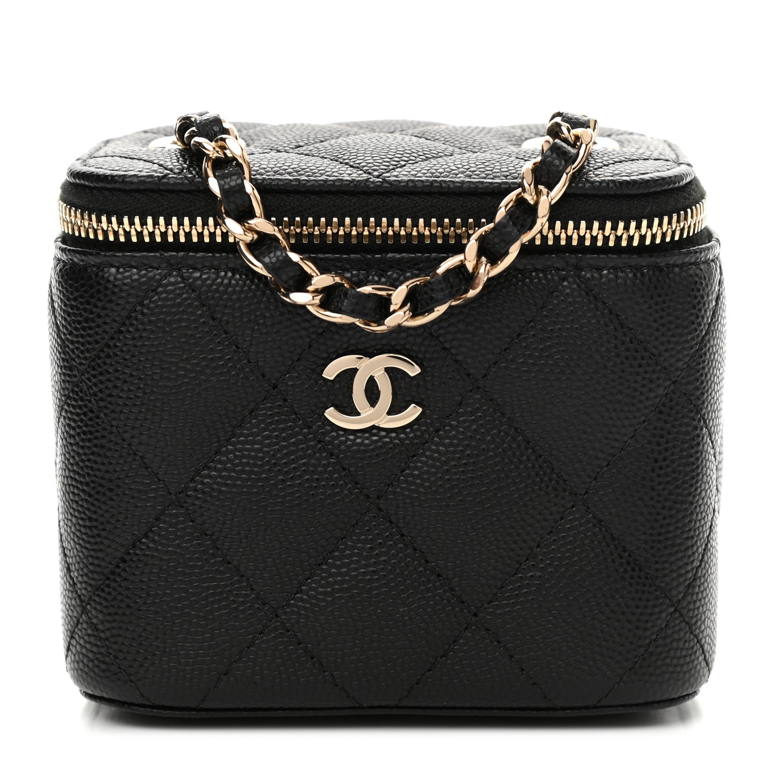 Chanel Caviar Quilted Mini Vanity Case With Chain Black 1 of 11