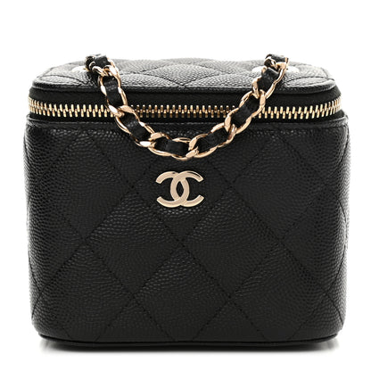 Chanel Caviar Quilted Mini Vanity Case With Chain Black 1 of 11