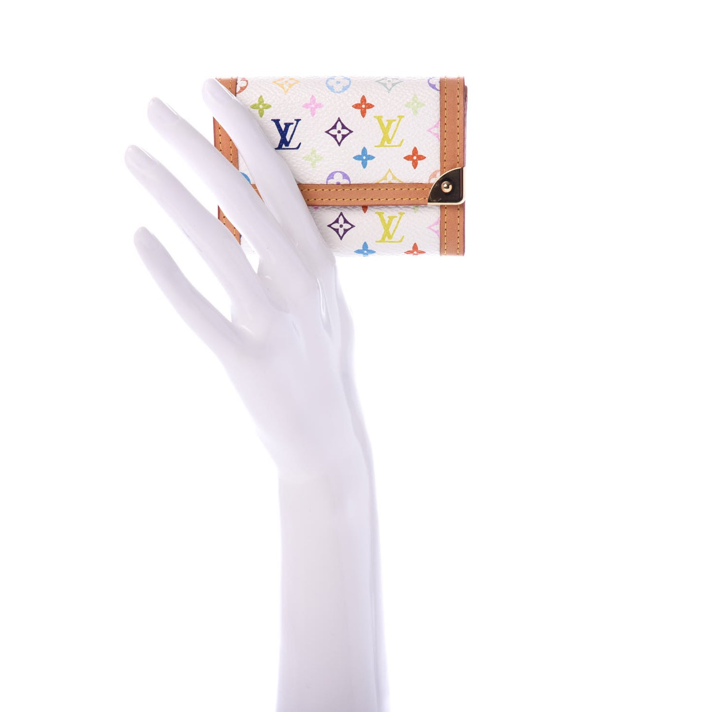 Monogram Multicolor Porte-Monnaie Plat Coin Purse White