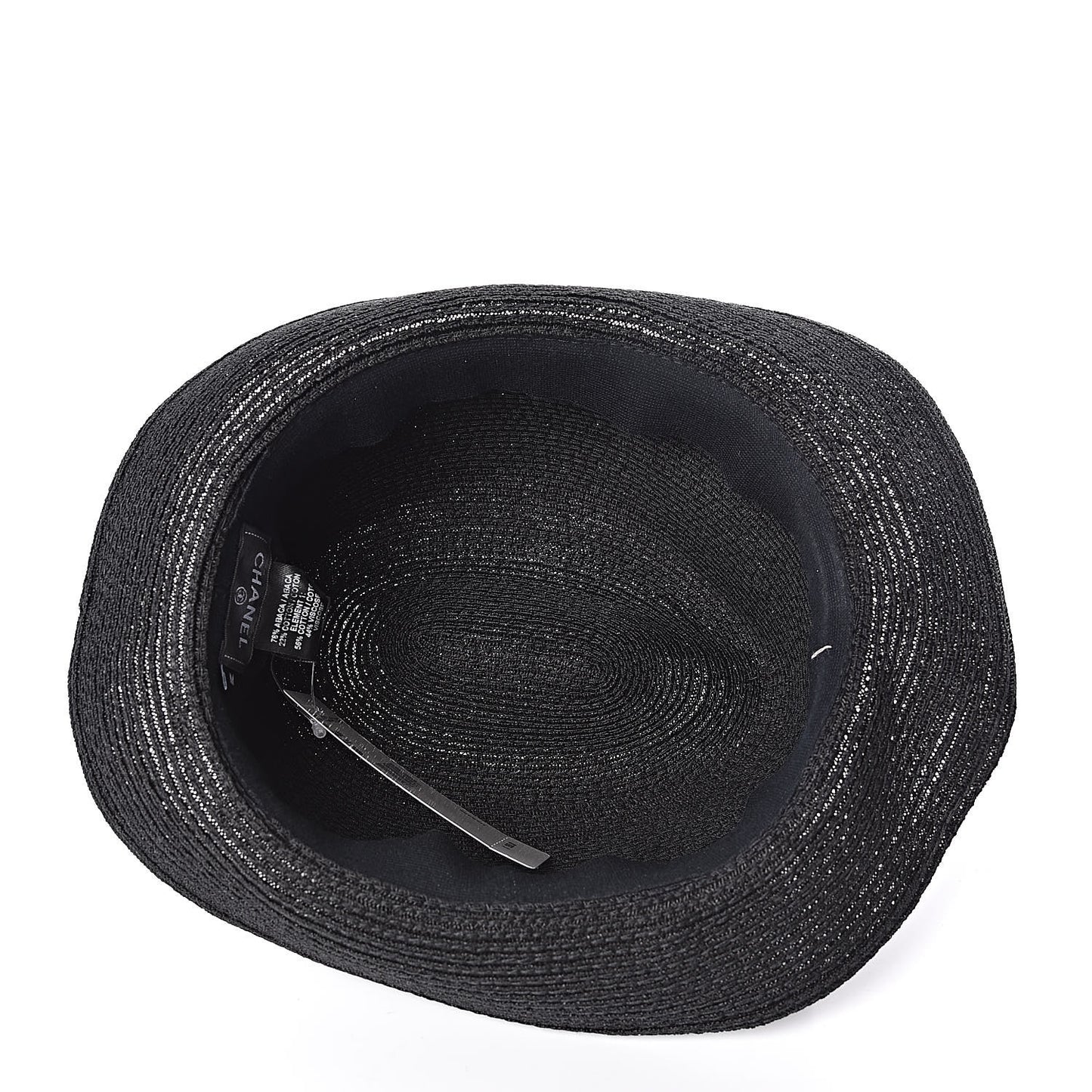 Straw CC Fedora Hat M Black