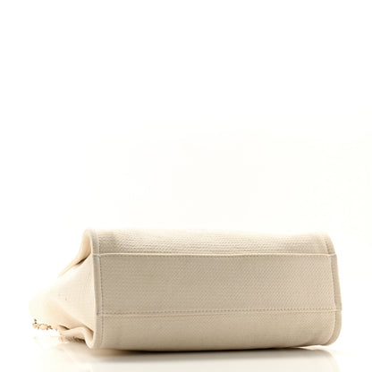 Chanel Mixed Fibers Small Deauville Tote White 5 of 12