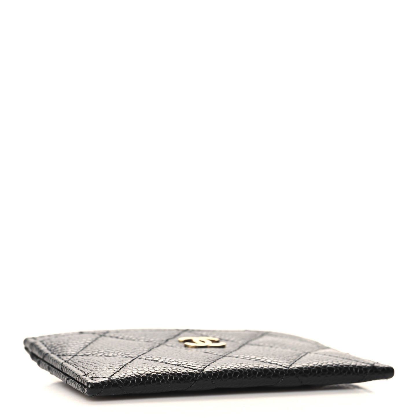 Caviar Quilted Card Holder Black