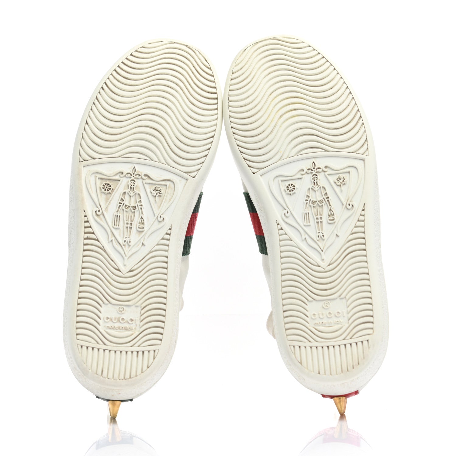 Gucci Calfskin Web Pearl Studded Womens Ace Sneakers 35 White 5 of 13