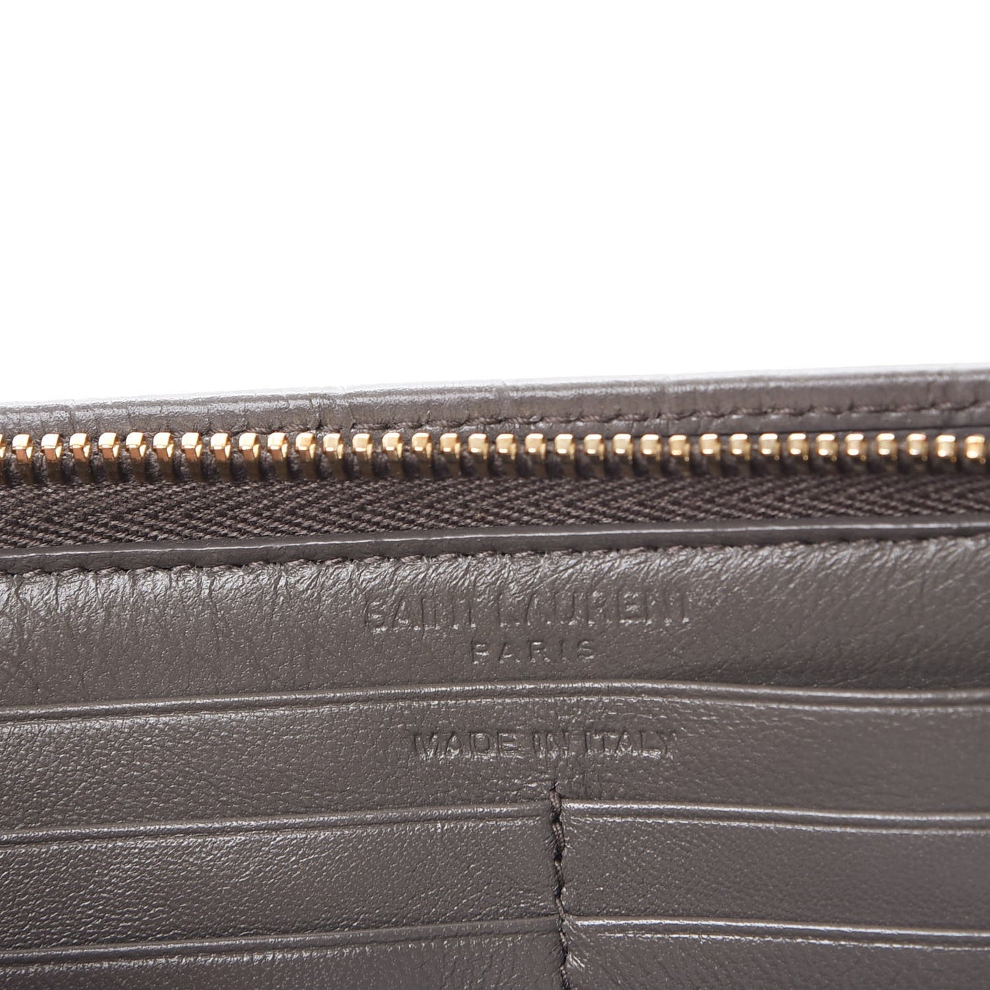 Calfskin Crocodile Embossed Classic Zip Around Continental Wallet Grey