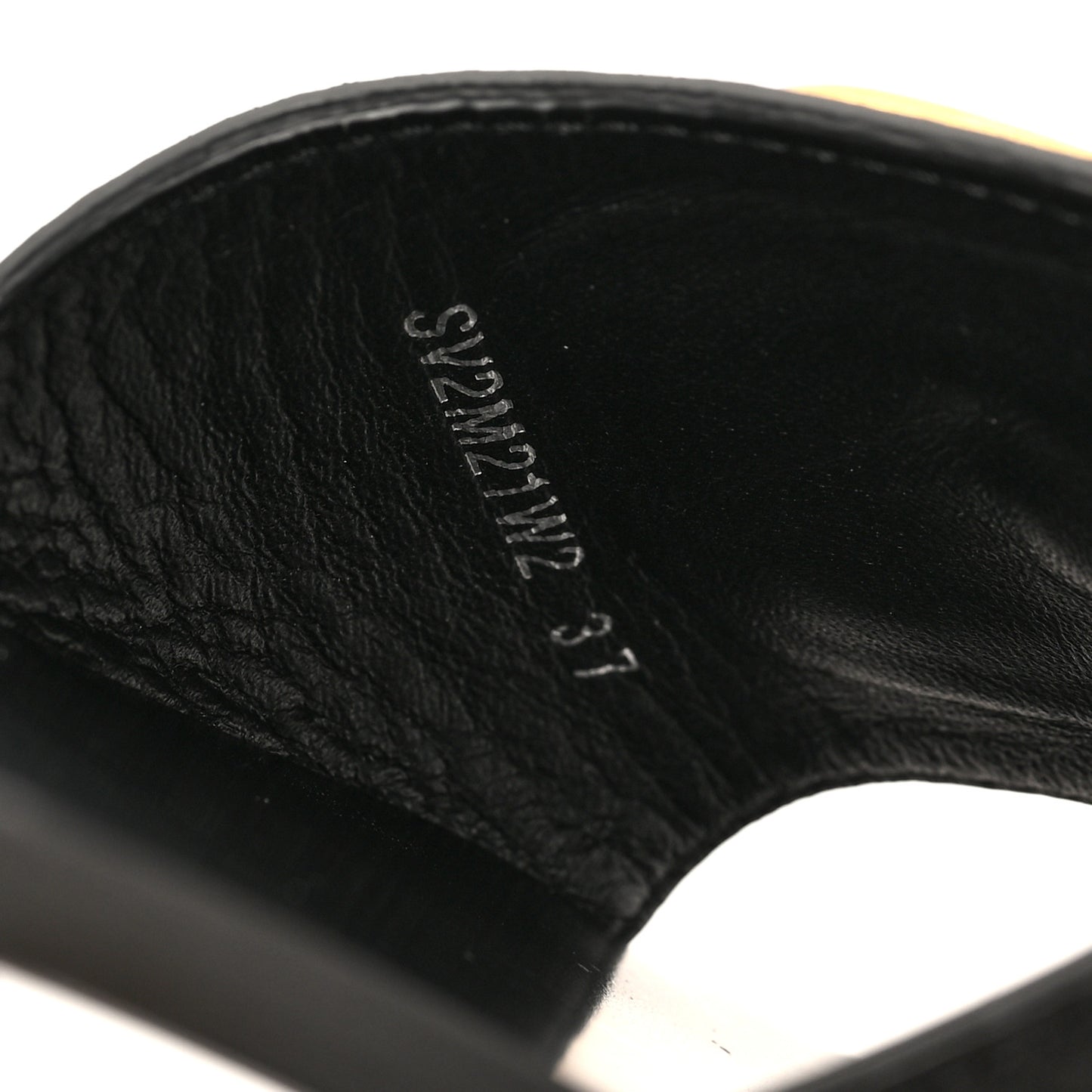 Grainy Cowhide Vlogo Flat Slide Sandals 37 Black