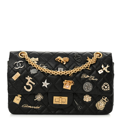 Chanel Aged Calfskin Lucky Charms 2.55 Reissue 225 Flap Black 1 of 13