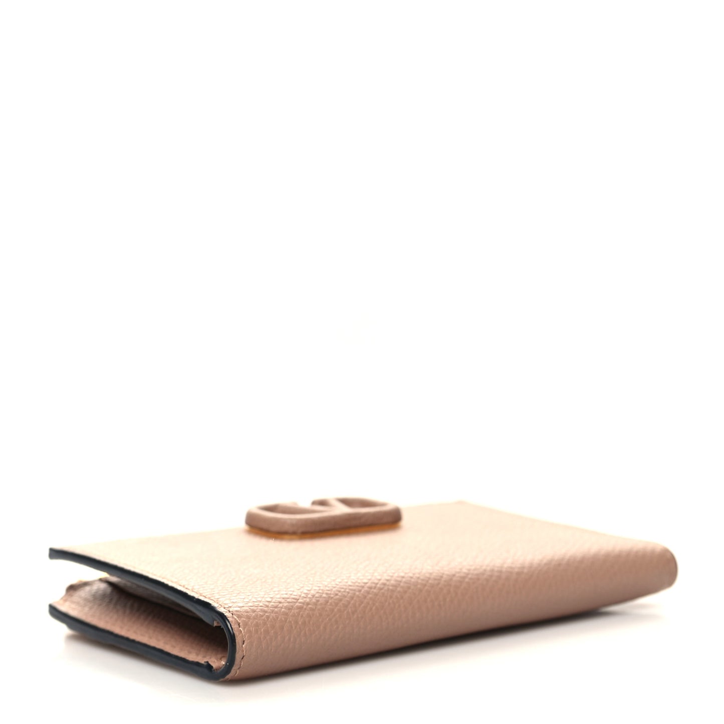 Calfskin Vlogo Zip Wallet Rose Cannelle