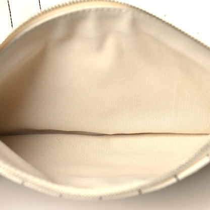 Chanel Canvas Calfskin Striped Medium Deauville Tote White Black 7 of 14