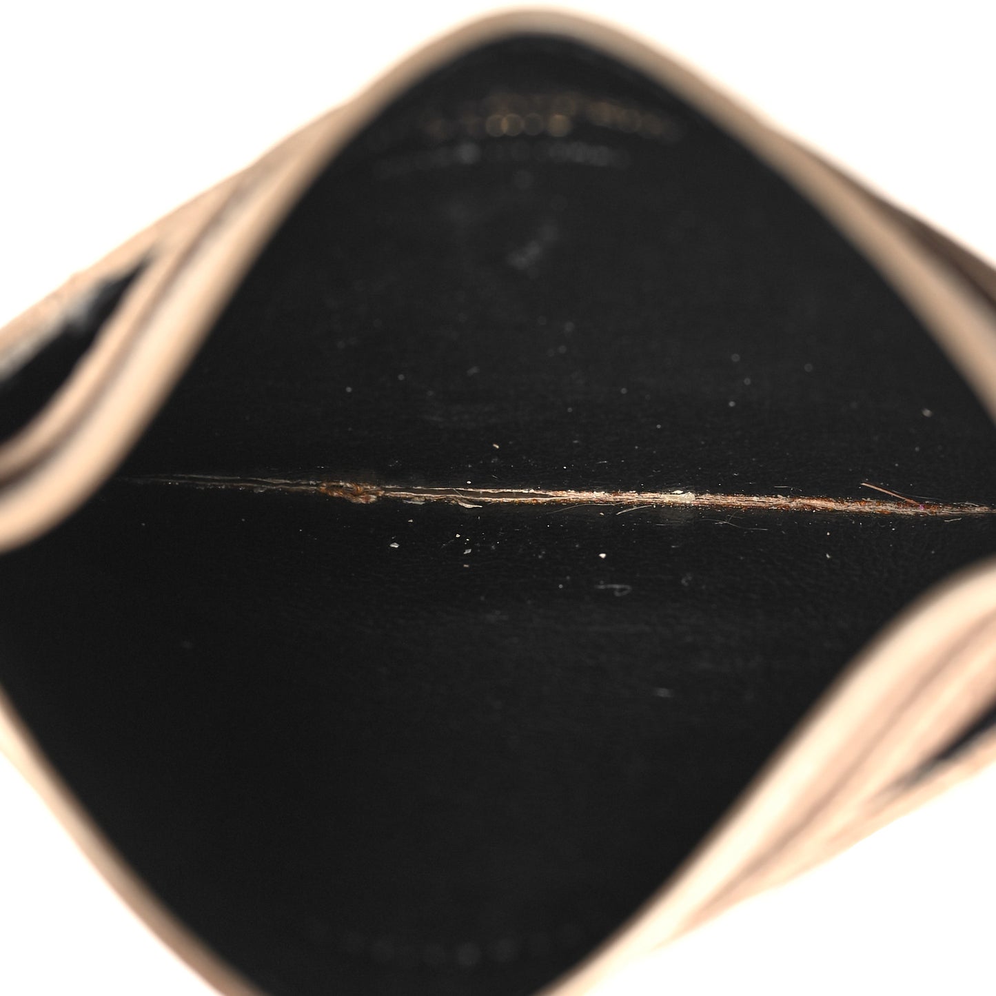 Grain De Poudre Matelasse Chevron Monogram Credit Card Case Dark Beige