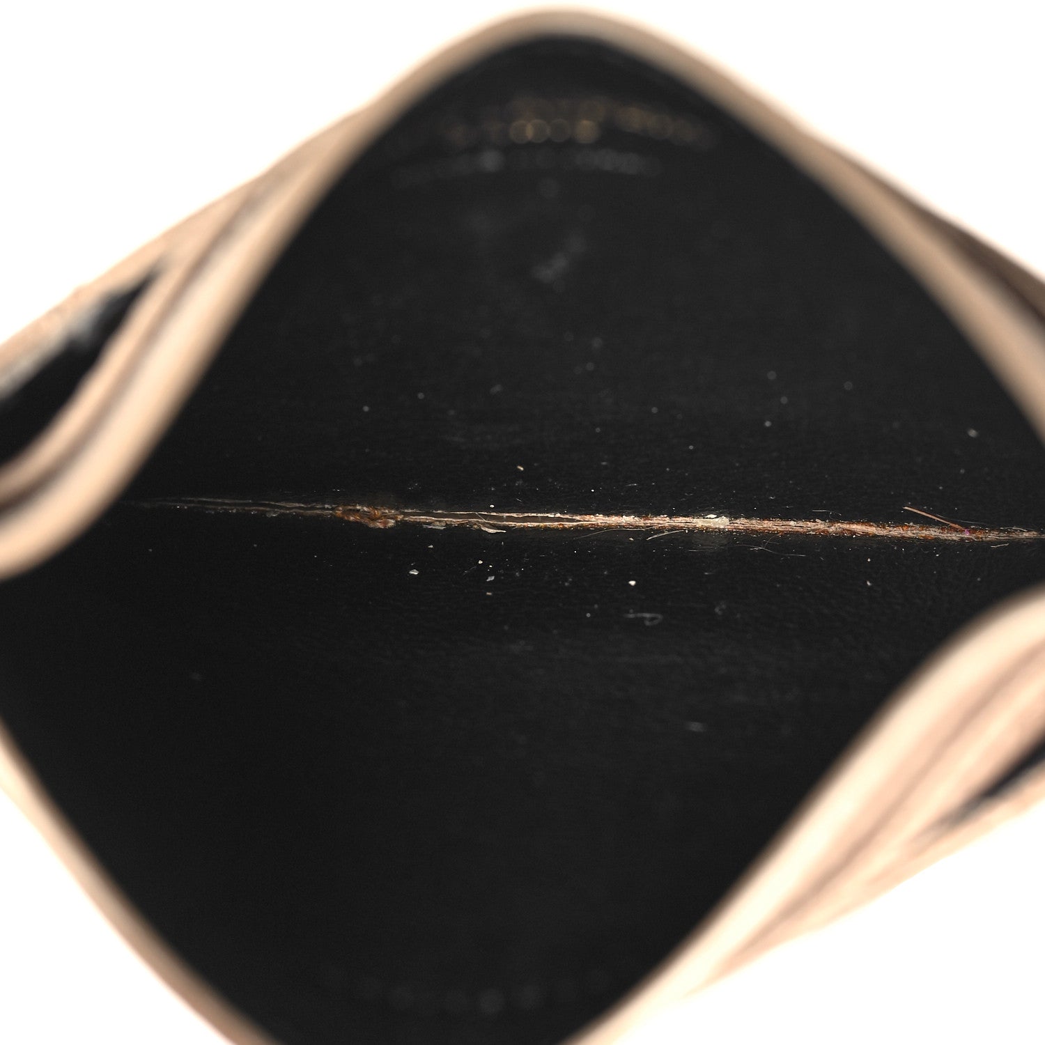Saint Laurent Grain De Poudre Matelasse Chevron Monogram Credit Card Case Dark Beige 5 of 8