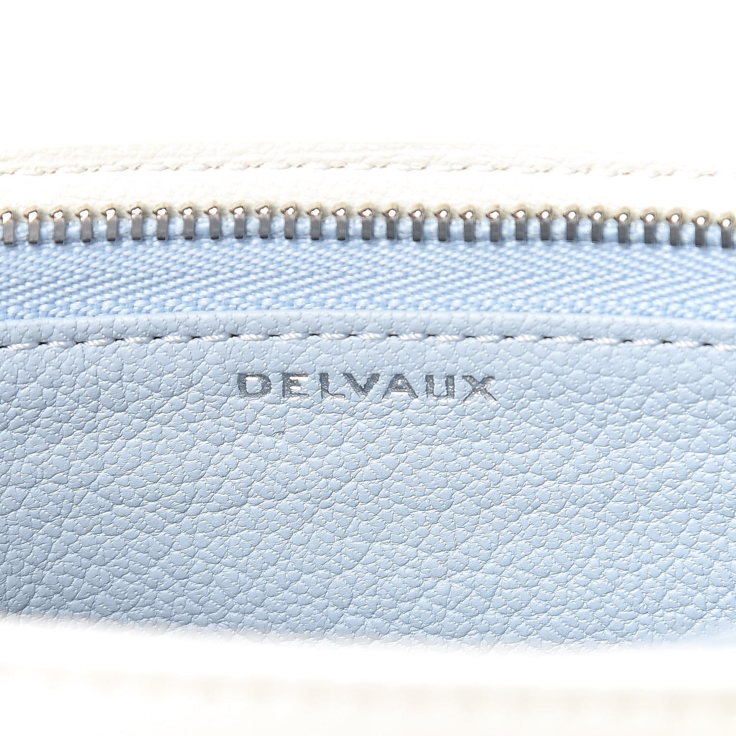 Goatskin Triple Wristlet Pouch White Light Blue