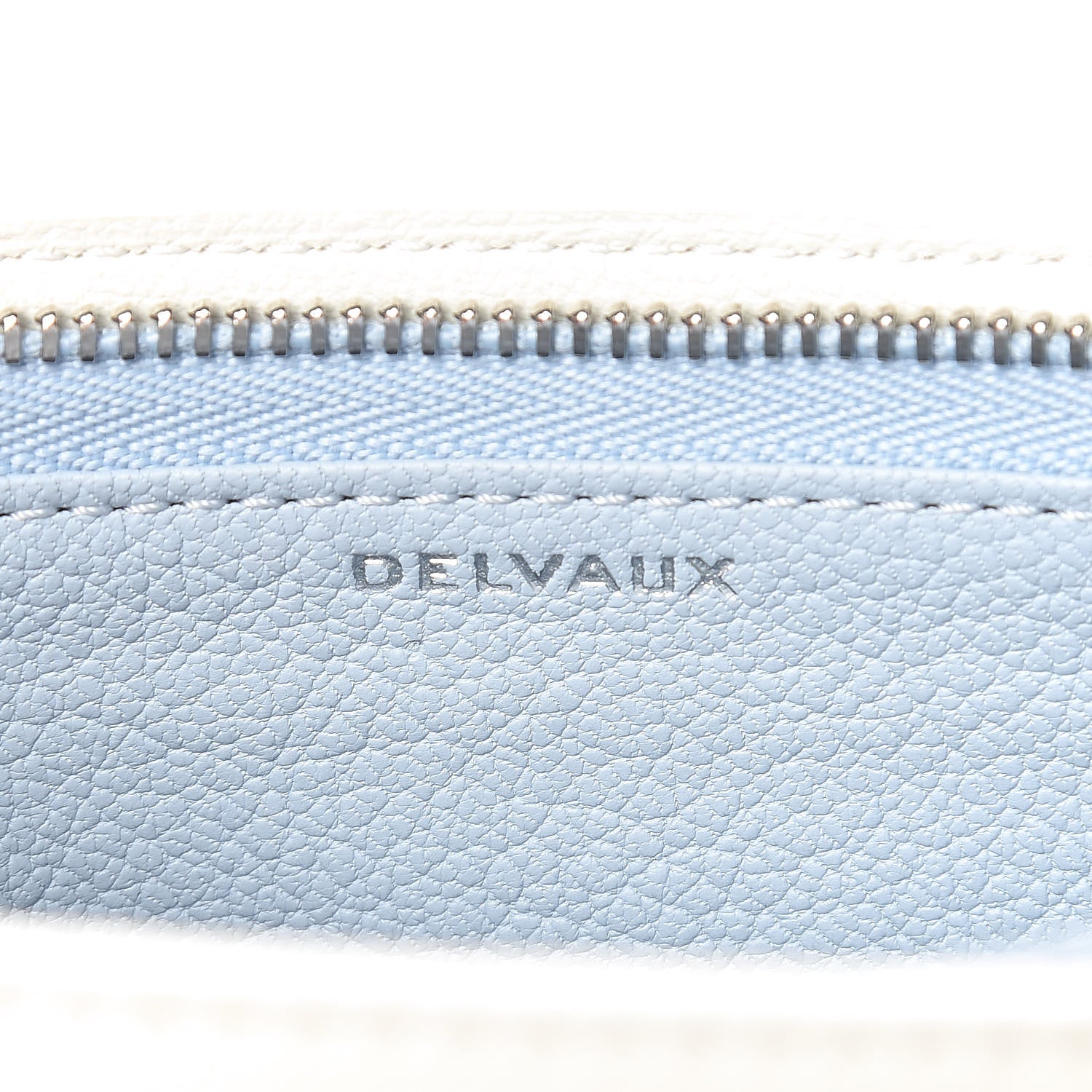 Delvaux Goatskin Triple Wristlet Pouch White Light Blue 6 of 6