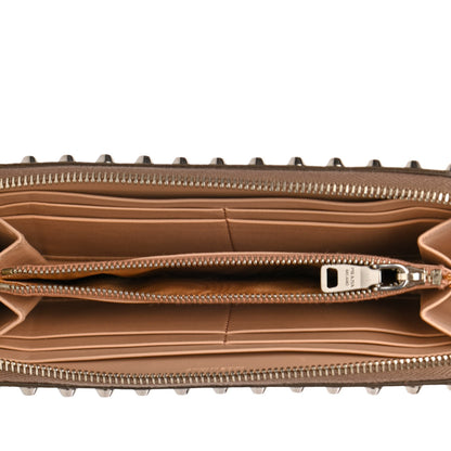 Prada Spazzolato Studded Zip Around Wallet Quarzo 5 of 8