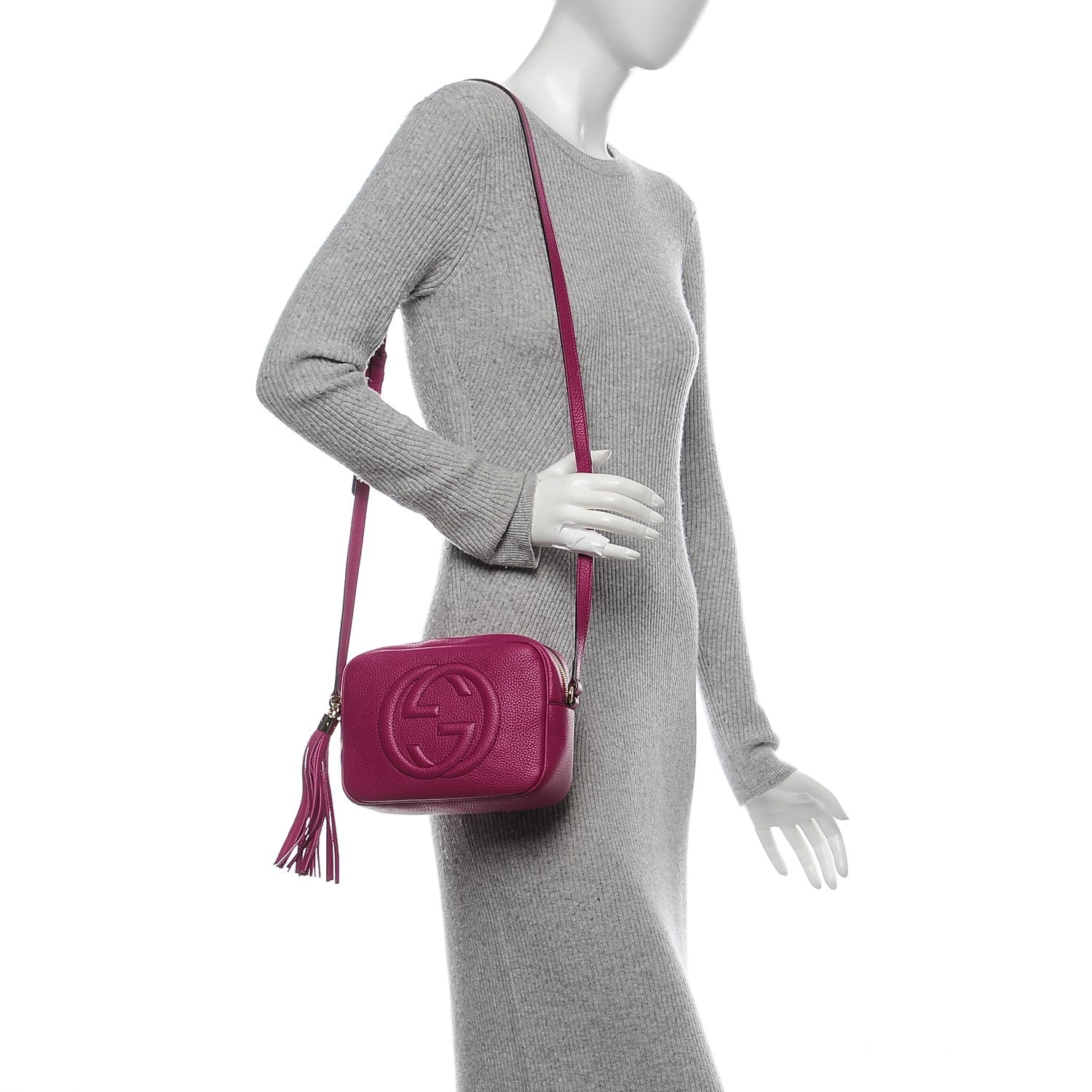 Gucci Pebbled Calfskin Small Soho Disco Bag Bright Bougainvillea 2 of 6