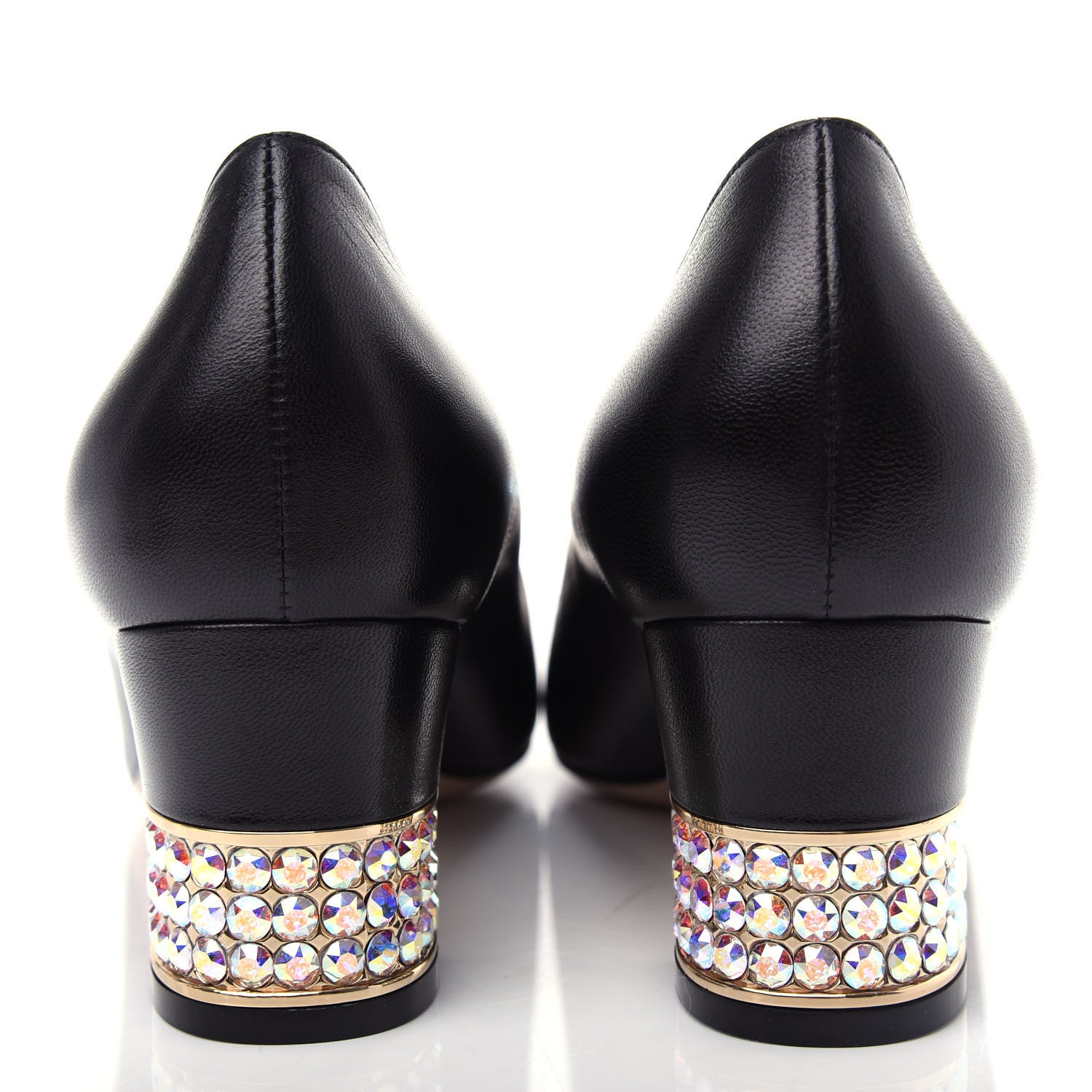 Gucci Malaga Kid Crystal Square G Madelyn Mid Heel Loafer Pumps 40 Black 7 of 11