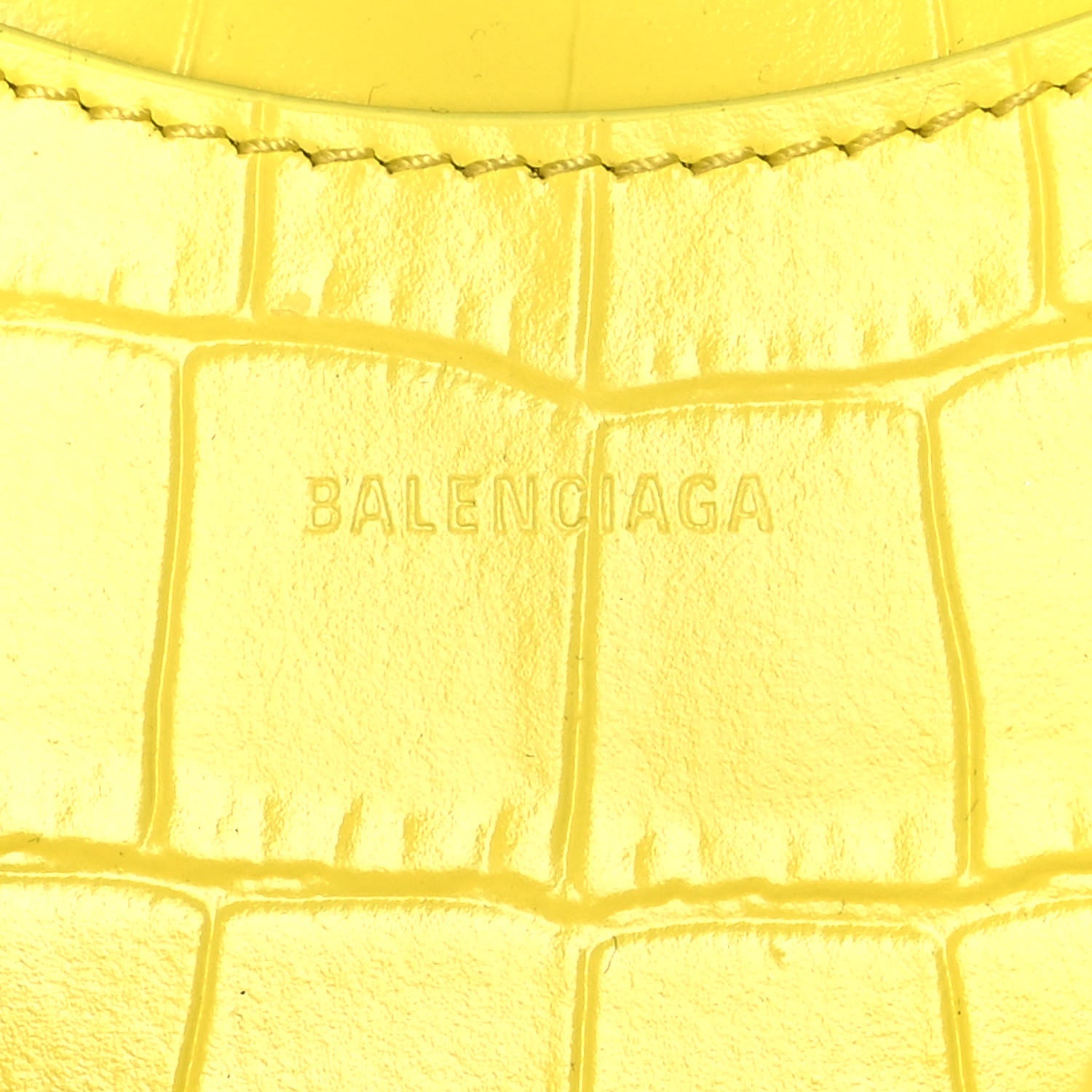 Balenciaga Calfskin Crocodile Embossed Neo Classic Hardware Nano City Crossbody Light Yellow 6 of 12