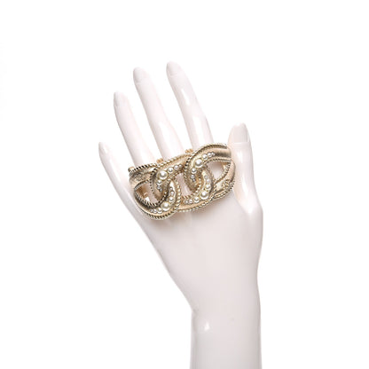Chanel Pearl CC Cuff Gold 2 of 5