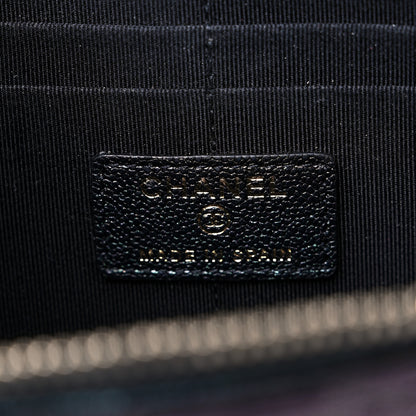 Chanel Iridescent Caviar Quilted Classic Pouch With Handle Black 10 of 11