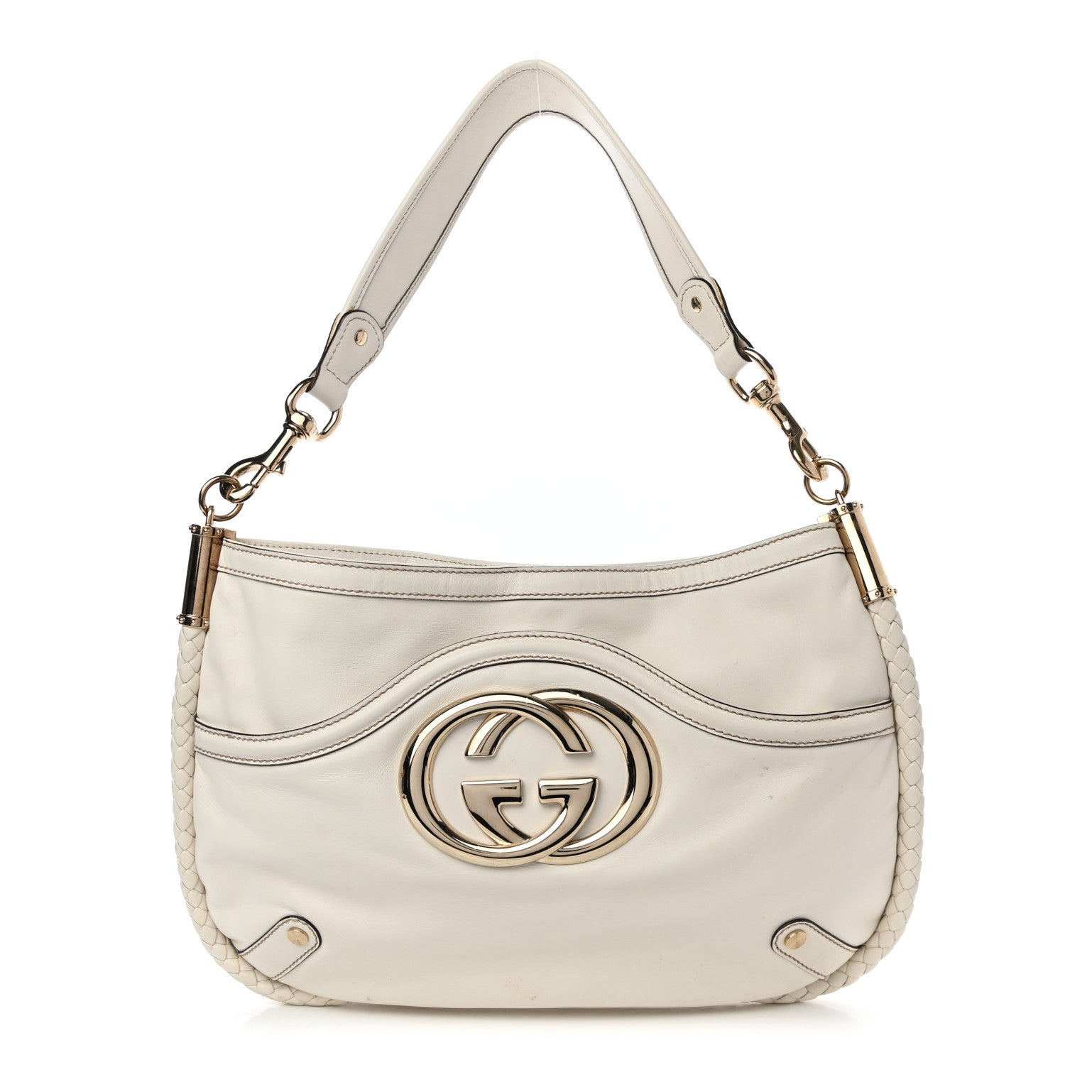 Gucci Calfskin Britt Medium Shoulder Bag White 2 of 20