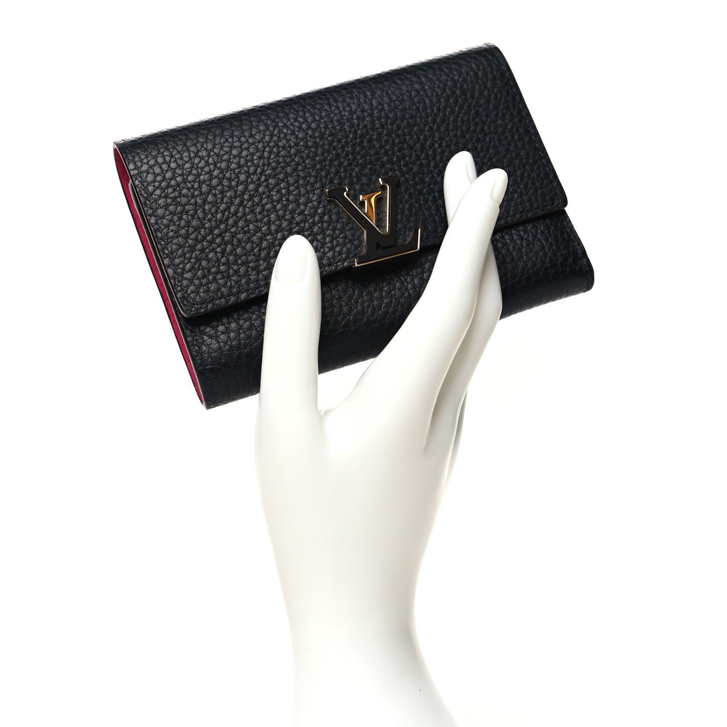 Louis Vuitton Taurillon Capucines Compact Wallet Black 2 of 9