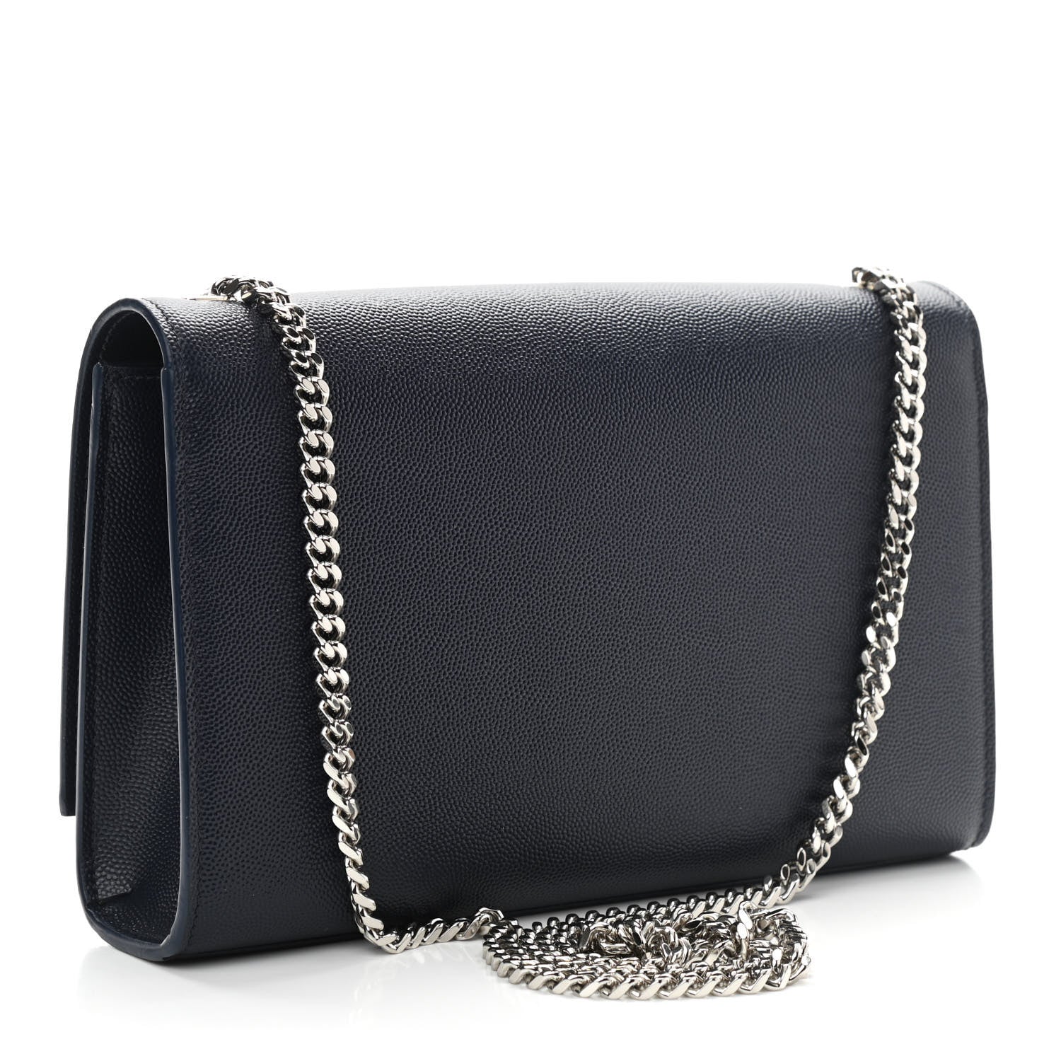 Saint Laurent Grain De Poudre Medium Classic Monogram Kate Satchel Deep Marine 2 of 9