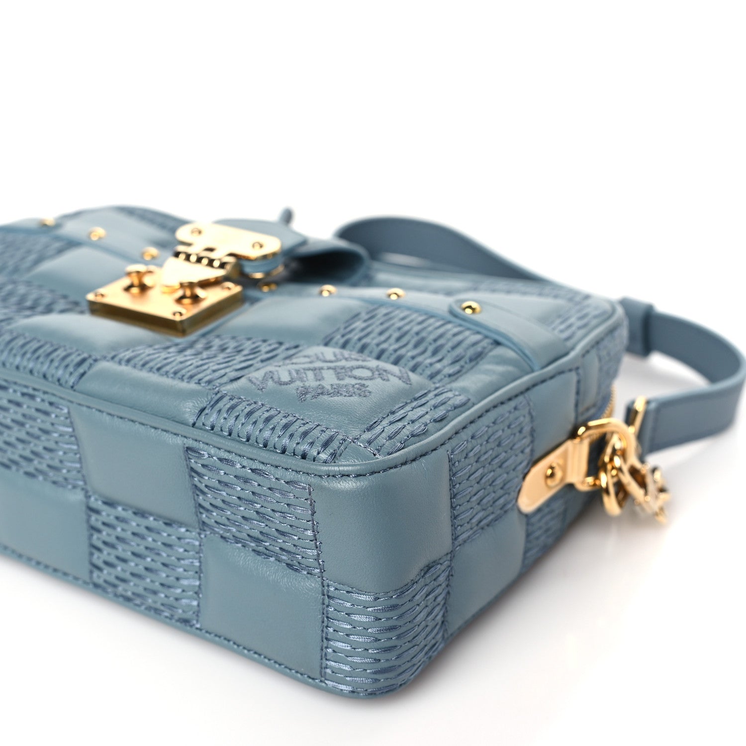 Louis Vuitton Lambskin Damier Quilt Troca PM Glacier 8 of 8