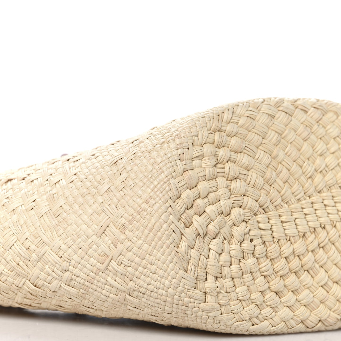 Calfskin Raffia Paulas Ibiza Small Anagram Basket Tote Bag Natural Tan