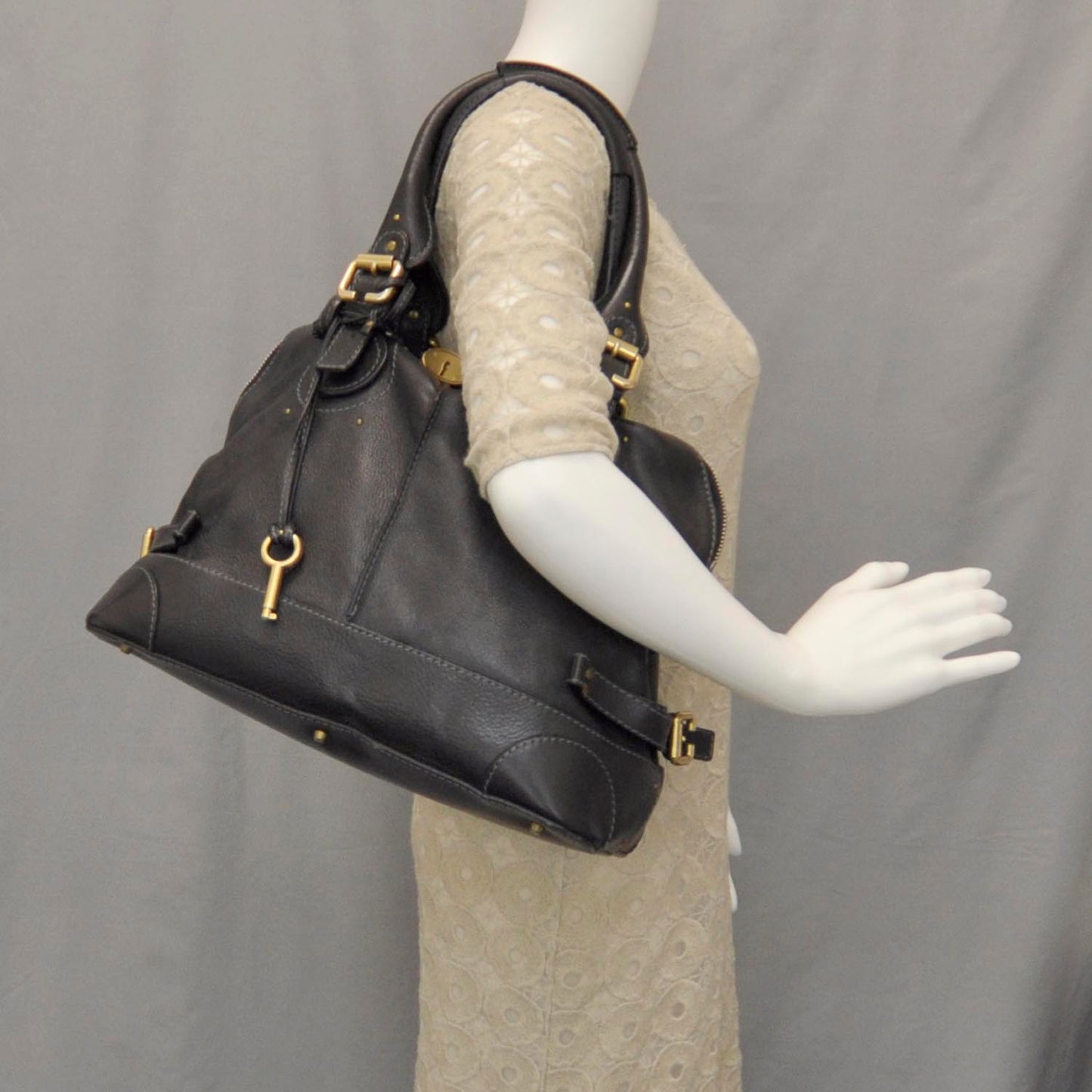 Leather Paddington Tote Black
