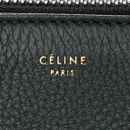 Celine Grained Calfskin Small Bi-Color Edge Shoulder Bag Black Green 6 of 15