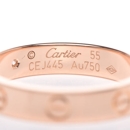 Cartier 18K Pink Gold Diamond LOVE Wedding Band Ring 55 7.25 4 of 5
