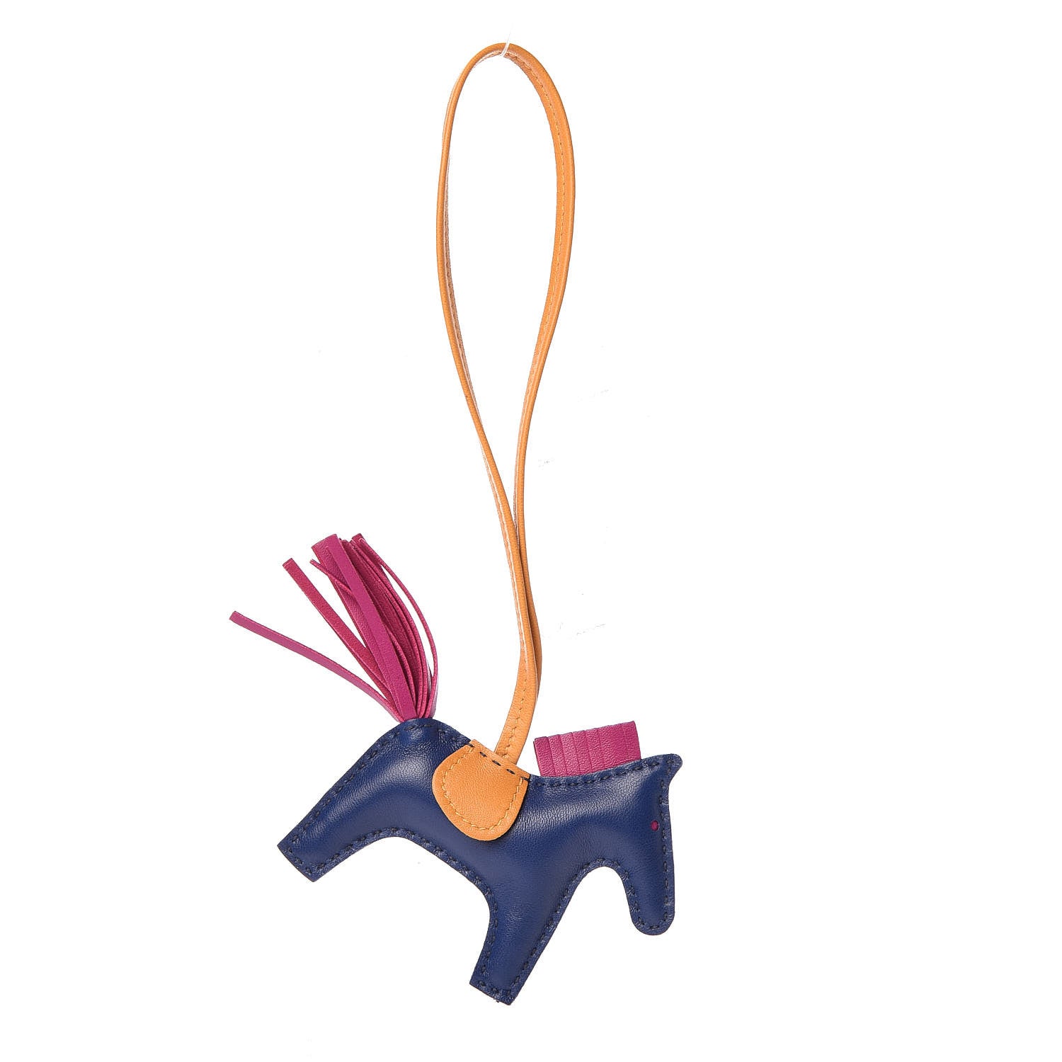 Hermes Milo Lambskin Grigri Rodeo Horse Bag Charm PM Bleu Saphir Rose Pourpre Bouton D'Or 1 of 4