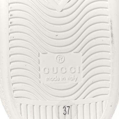 Gucci Calfskin Ayers Web Womens Ace Bow Lace Sneakers 37 White 6 of 8