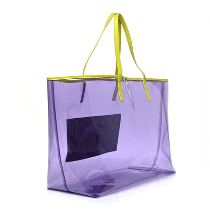 Versace Vinyl Calfskin 90s Logo Tote Purple Yellow 4 of 14