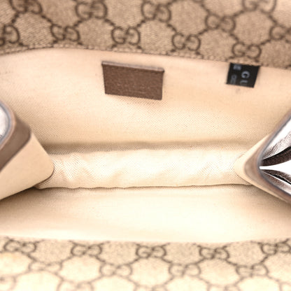 Gucci GG Supreme Monogram Web Small Neo Vintage Double Flap Messenger Bag  Beige New Acero 5 of 13
