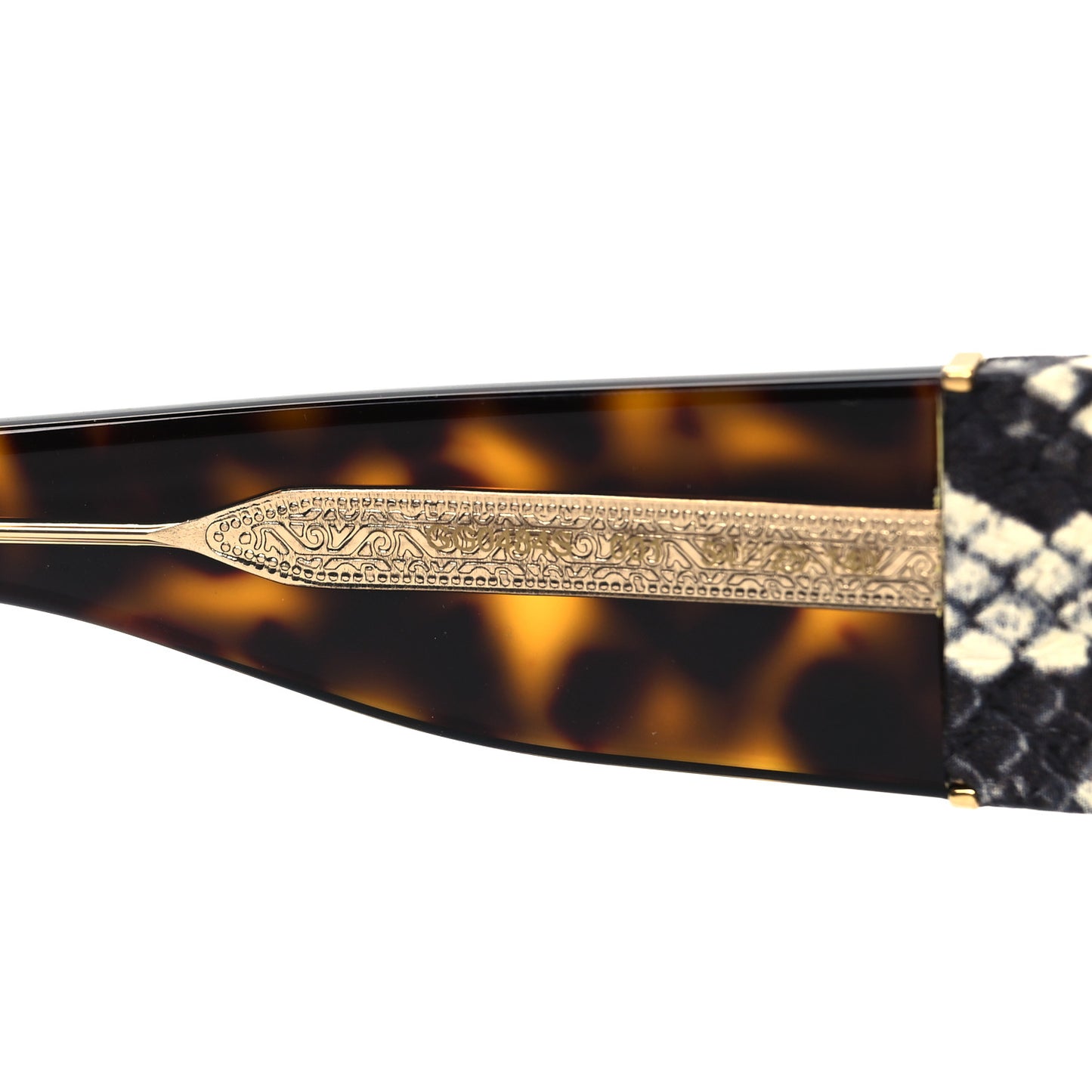 Snakeskin Acetate Square Sunglasses GG0484S Havana