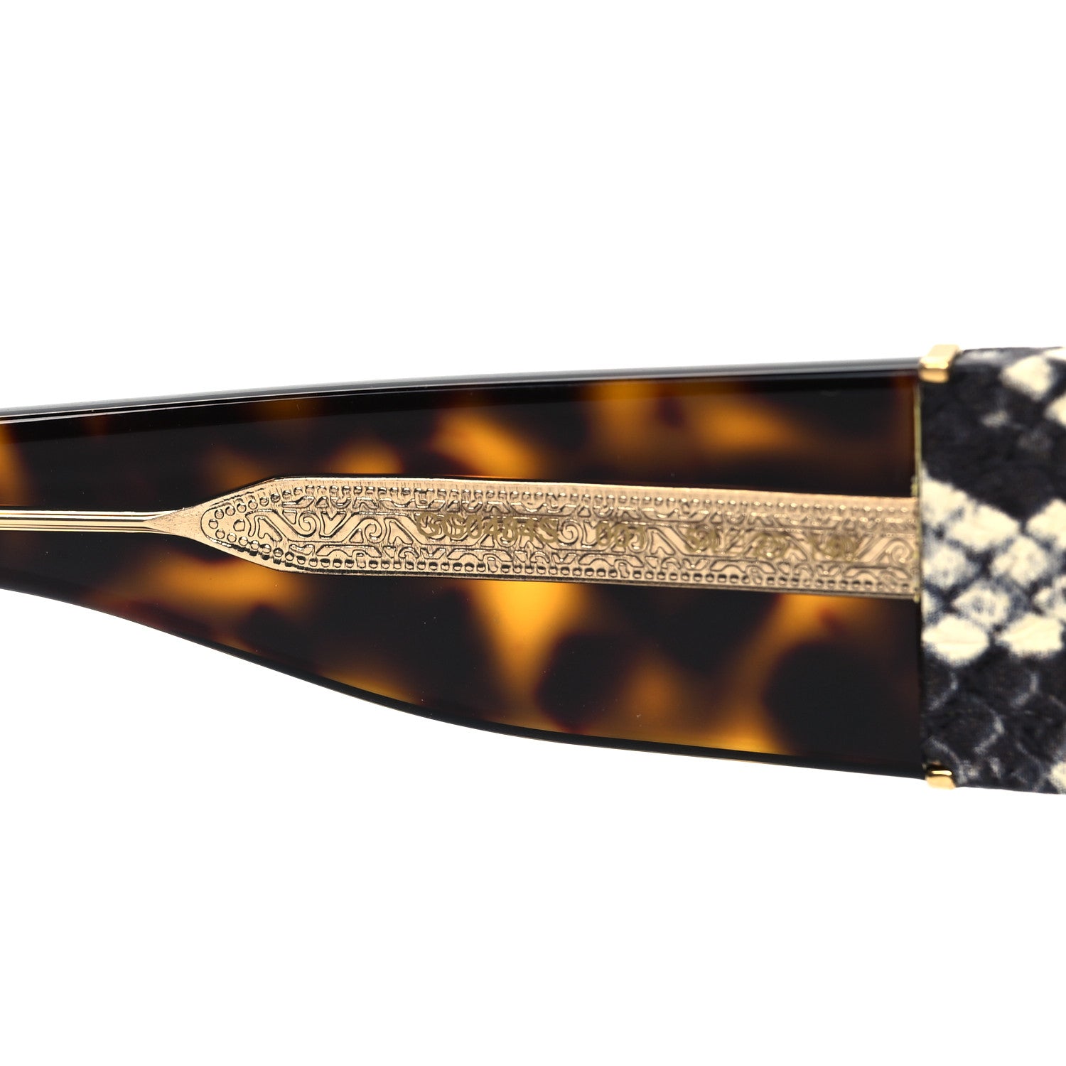Gucci Snakeskin Acetate Square Sunglasses GG0484S Havana 6 of 7